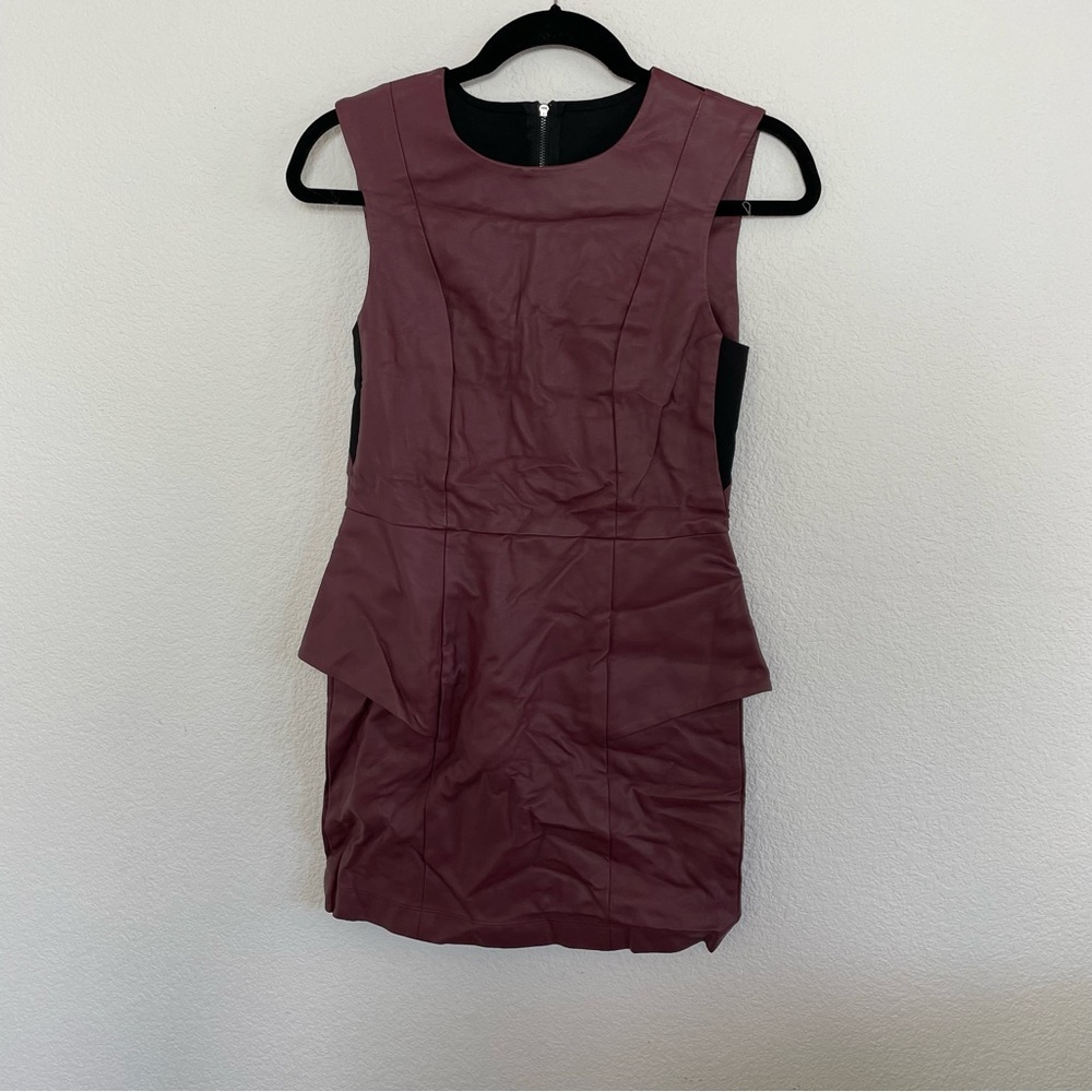 BCBG Generation Maroon Faux Leather Dress